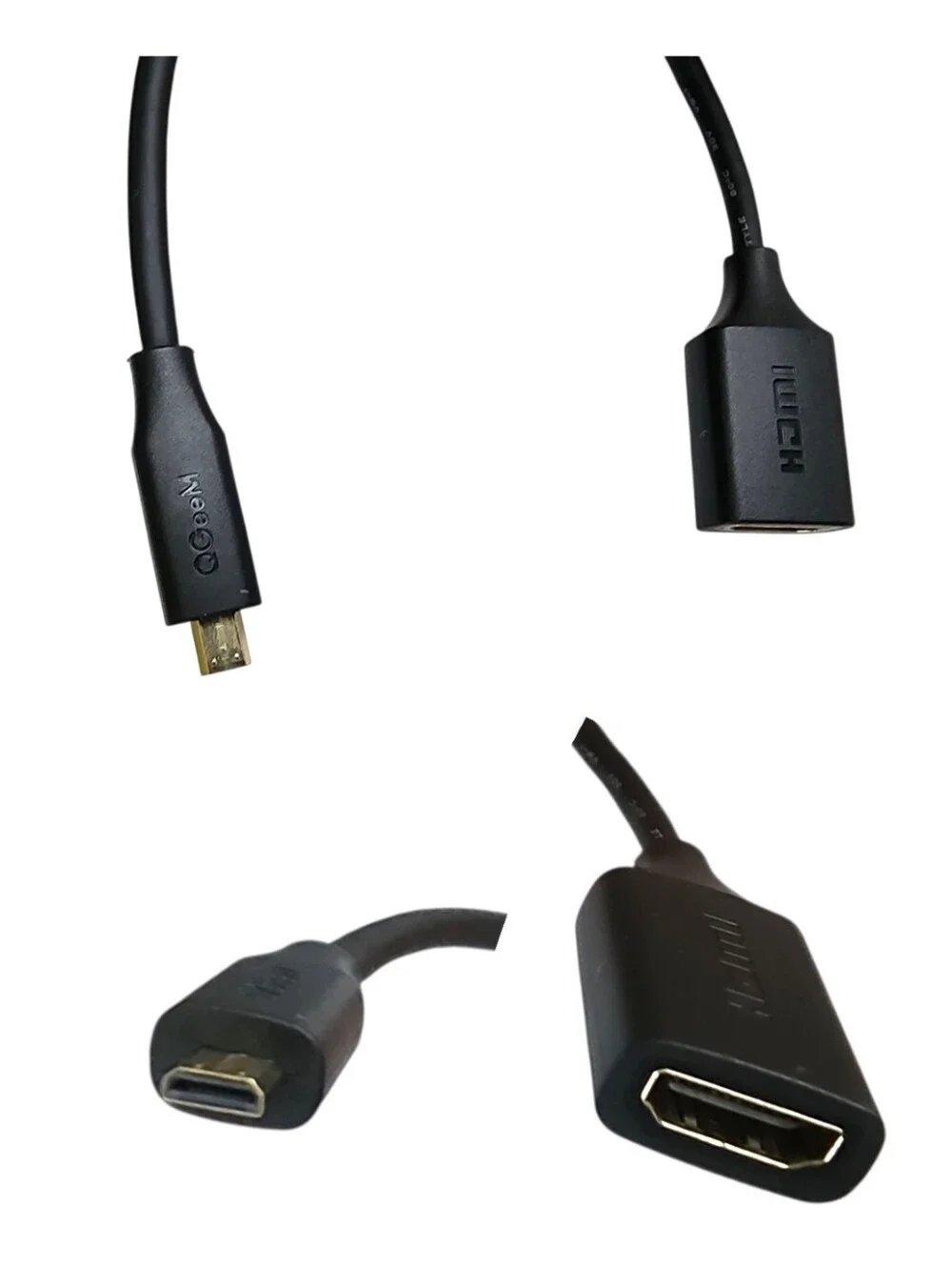 QGeeM Micro HDMI to HDMI cable for action cameras